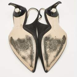 Pre Owned Nicholas Kirkwood Black Suede Mia Slingback Pumps Size 39