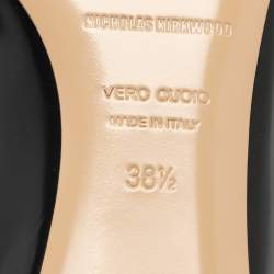 Pre Owned Nicholas Kirkwood Black/Light Beige Patent Leather Beya Smoking Slippers Size 38.5