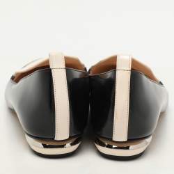 Pre Owned Nicholas Kirkwood Black/Light Beige Patent Leather Beya Smoking Slippers Size 38.5