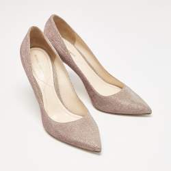 Nicholas Kirkwood Gold Rose Lurex Fabric Pearl Embellished Pumps Size 41