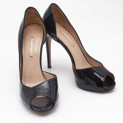 Nicholas Kirkwood Black Patent Leather D'orsay Pumps Size 39