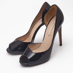 Nicholas Kirkwood Black Patent Leather D'orsay Pumps Size 39