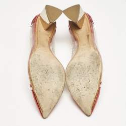 Nicholas Kirkwood Red/Transparent Leather and PVC Block Heel Pumps Size 39