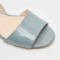 Pre Owned Nicholas Kirkwood Blue Patent Leather Casati Ankle Strap Sandals Size 40