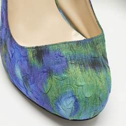 Pre Owned Nicholas Kirkwood Multicolor Textile Block Heel Pumps Size 40