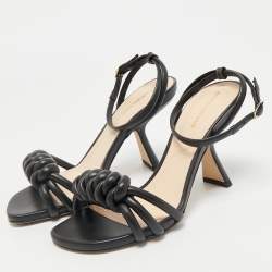 Nicholas Kirkwood Black Leather Lexi Sandals Size 38.5