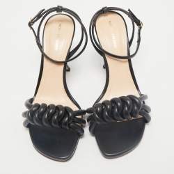 Nicholas Kirkwood Black Leather Lexi Sandals Size 38.5