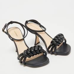 Nicholas Kirkwood Black Leather Lexi Sandals Size 38.5