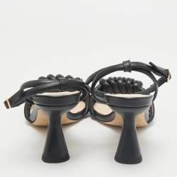 Nicholas Kirkwood Black Leather Lexi Sandals Size 38.5