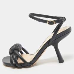 Nicholas Kirkwood Black Leather Lexi Sandals Size 38.5