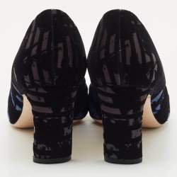 Nicholas Kirkwood Black/Blue Velvet Pearl Embellished Pumps Size 38.5