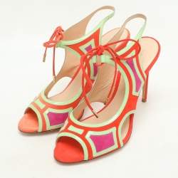 Nicholas Kirkwood Multicolor Patent Leather and Suede Ankle Strap Sandals Size 38.5