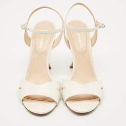 Pre Owned Nicholas Kirkwood Croc Embossed Leather Lexi Sandals Size 40