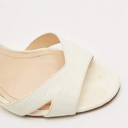 Pre Owned Nicholas Kirkwood Croc Embossed Leather Lexi Sandals Size 40