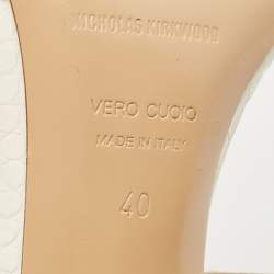 Pre Owned Nicholas Kirkwood Croc Embossed Leather Lexi Sandals Size 40