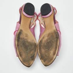 Pre Owned Nicholas Kirkwood Purple Lizard Embossed Leather Flat Sandals Size 40.5