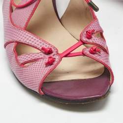 Pre Owned Nicholas Kirkwood Purple Lizard Embossed Leather Flat Sandals Size 40.5