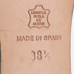 Pre Owned Nicholas Kirkwood Metallic Gold Foil Leather Wedge Espadrille Ankle Strap Sandals Size 38.5 