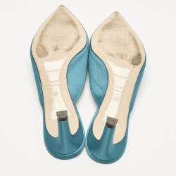 Pre Owned Nicholas Kirkwood Green Satin Eden Heel Mules Size 38