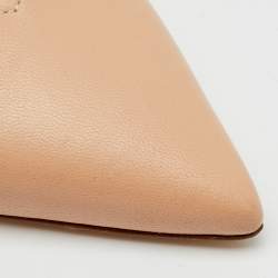 Pre Owned Nicholas Kirkwood Beige Leather Mira Pearl Heel Slingback Pumps Size 35