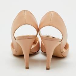 Pre Owned Nicholas Kirkwood Beige Leather Mira Pearl Heel Slingback Pumps Size 35