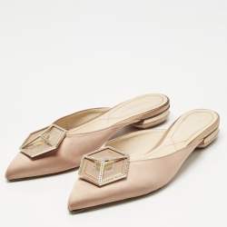 Pre Owned Nicholas Kirkwood Beige Satin Eden Mules Size 39