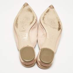Pre Owned Nicholas Kirkwood Beige Satin Eden Mules Size 39