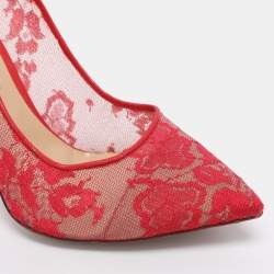 Pre Owned Nicholas Kirkwood Red Lace Pumps Size 38