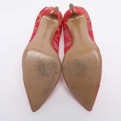 Pre Owned Nicholas Kirkwood Red Lace Pumps Size 38
