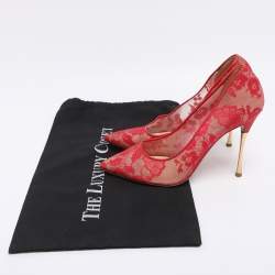 Pre Owned Nicholas Kirkwood Red Lace Pumps Size 38
