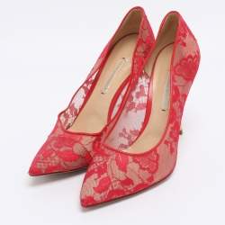 Pre Owned Nicholas Kirkwood Red Lace Pumps Size 38