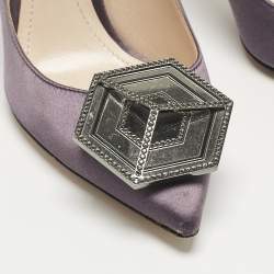 Pre Owned Nicholas Kirkwood Purple Satin Eden Embellished Pumps Size 37
