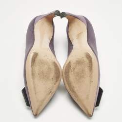 Pre Owned Nicholas Kirkwood Purple Satin Eden Embellished Pumps Size 37