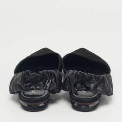 Pre Owned Nicholas Kirkwood Black Leather and Suede Slingback Flats Size 40