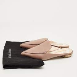 Pre Owned Nicholas Kirkwood Beige Leather Beya Pointed Toe Flat Mules Size 38