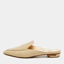 مملوكة مسبقًا Nicholas Kirkwood Beya Size 38 Leather Pointed Toe Flat Mules