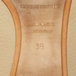 Pre Owned Nicholas Kirkwood Beya Size 38 Leather Pointed Toe Flat Mules