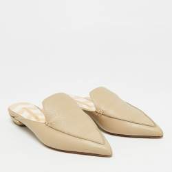 Pre Owned Nicholas Kirkwood Beya Size 38 Leather Pointed Toe Flat Mules