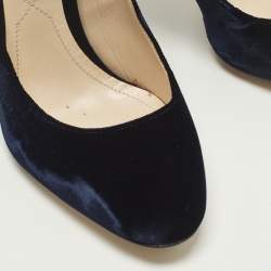 Pre Owned Nicholas Kirkwood lola Size 40.5 Navy Blue Velvet Pumps