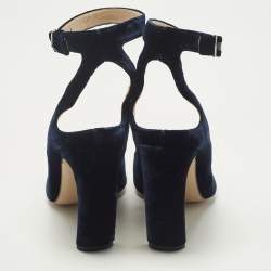 Pre Owned Nicholas Kirkwood lola Size 40.5 Navy Blue Velvet Pumps