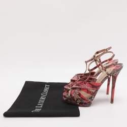 Pre Owned Nicholas Kirkwood Size 39 Multicolor Python Leather Platform T-Strap Sandals