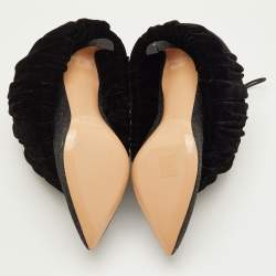 Pre Owned Nicholas Kirkwood Size 40 Black/Metallic Glitter and Velvet Booties