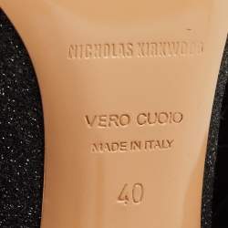 Pre Owned Nicholas Kirkwood Size 40 Black/Metallic Glitter and Velvet Booties