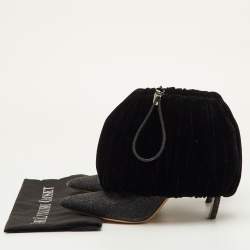 Pre Owned Nicholas Kirkwood Size 40 Black/Metallic Glitter and Velvet Booties