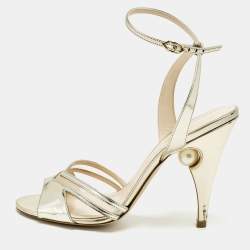 مملوكة مسبقًا صندل نيكولاس كيركوود بينيلوب لؤلؤ مقاس 38.5 جلد ذهبي سير كاحل