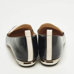 Pre Owned Nicholas Kirkwood Beya Size 38.5 Black/Cream Leather Smoking Slippers