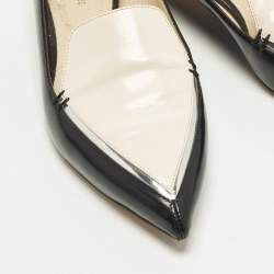 Pre Owned Nicholas Kirkwood Beya Size 38.5 Black/Cream Leather Smoking Slippers