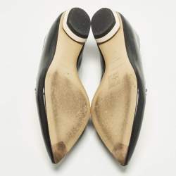 Pre Owned Nicholas Kirkwood Beya Size 38.5 Black/Cream Leather Smoking Slippers