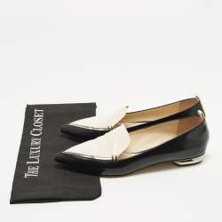 Pre Owned Nicholas Kirkwood Beya Size 38.5 Black/Cream Leather Smoking Slippers