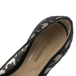 Nicholas Kirkwood Black Mesh and Fabric Alona Hound's Tooth Emroidered Pointed Toe Loafers Size 38